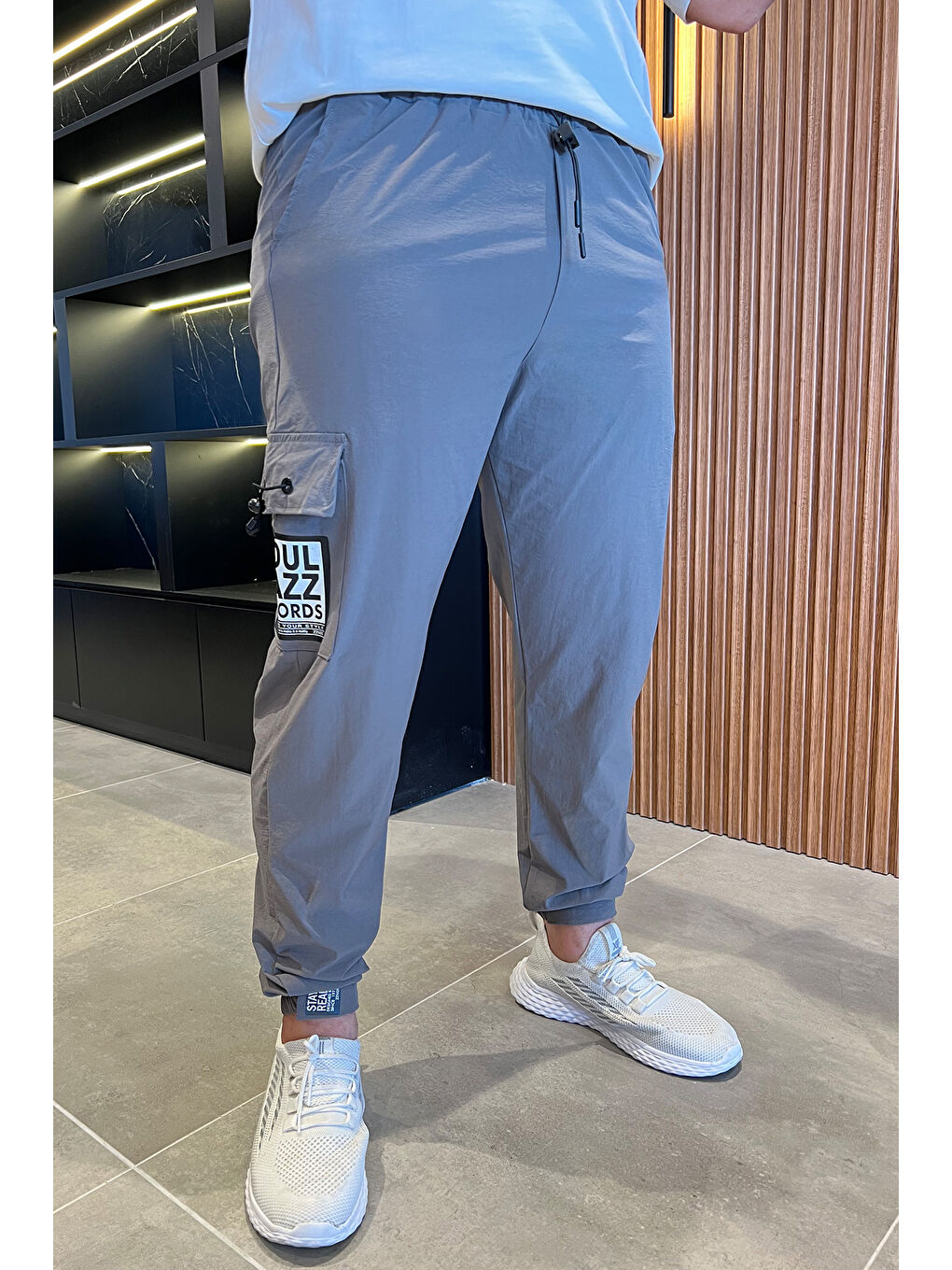 Mishar İtalia Haki Paraşüt Paça Cırtlı Slim Fit Jogger Pantolon - 6