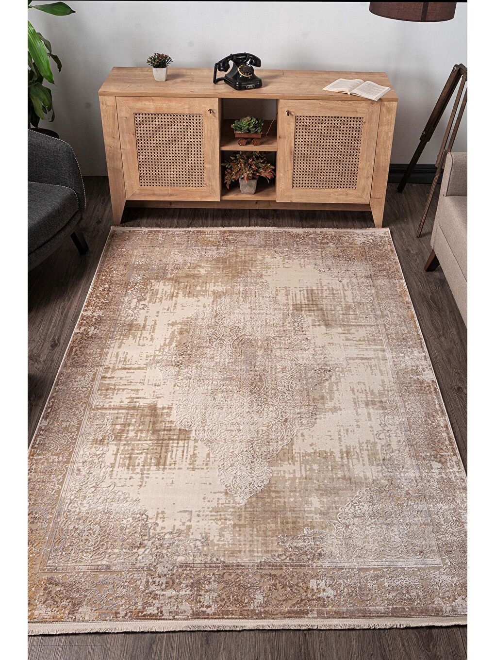 Bej Granada 6060 Akrilik Modern Dokuma Halı-80x300