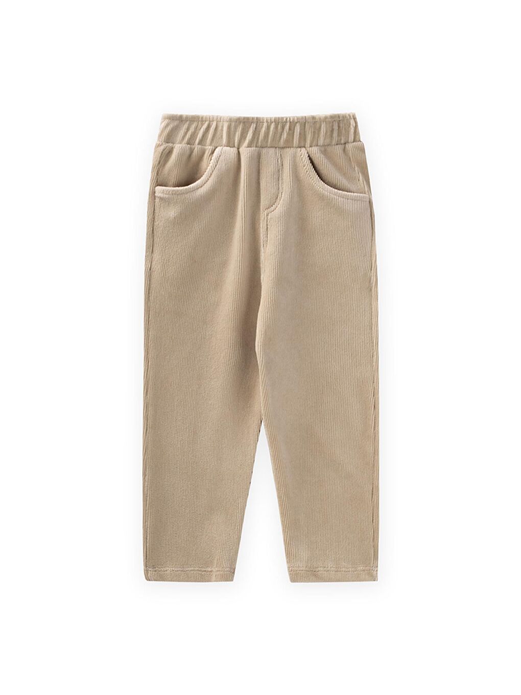 Fitilli Kadife Pantolon 8-12 Yaş Bej-1