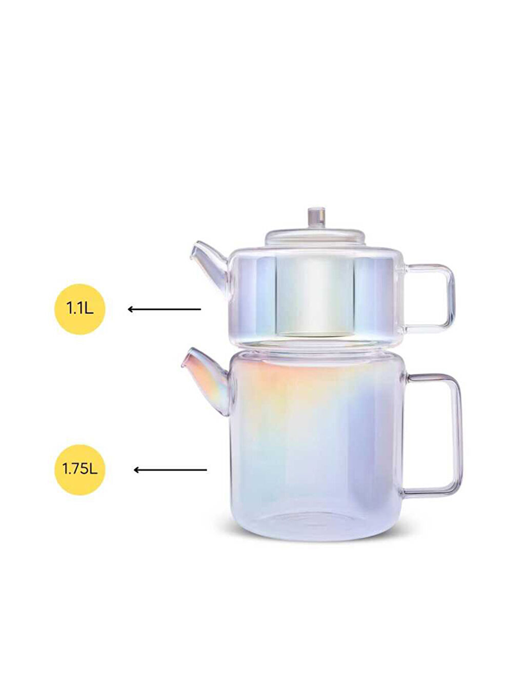 Renksiz Tobby Lusterli Borosilikat Çaydanlık 1.1l 1.75l-2