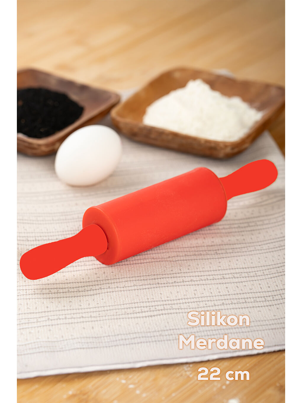 15684 Silikon Kırmızı Merdane 22cm