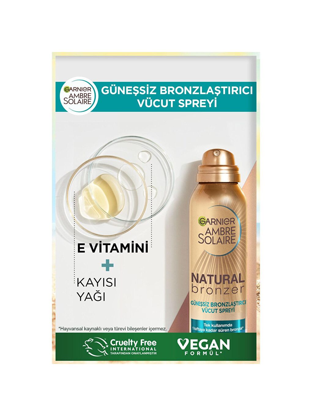 GARNIER Şeffaf Ambre Solaire Natural Bronzer Güneşsiz Bronzlaştırıcı Sprey 150ml - 2