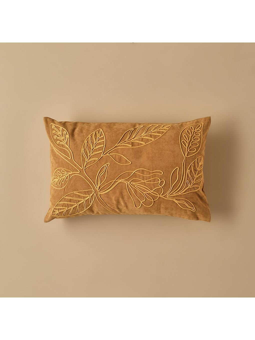 Bloom Nakışlı Kırlent Kılıfı Sarı