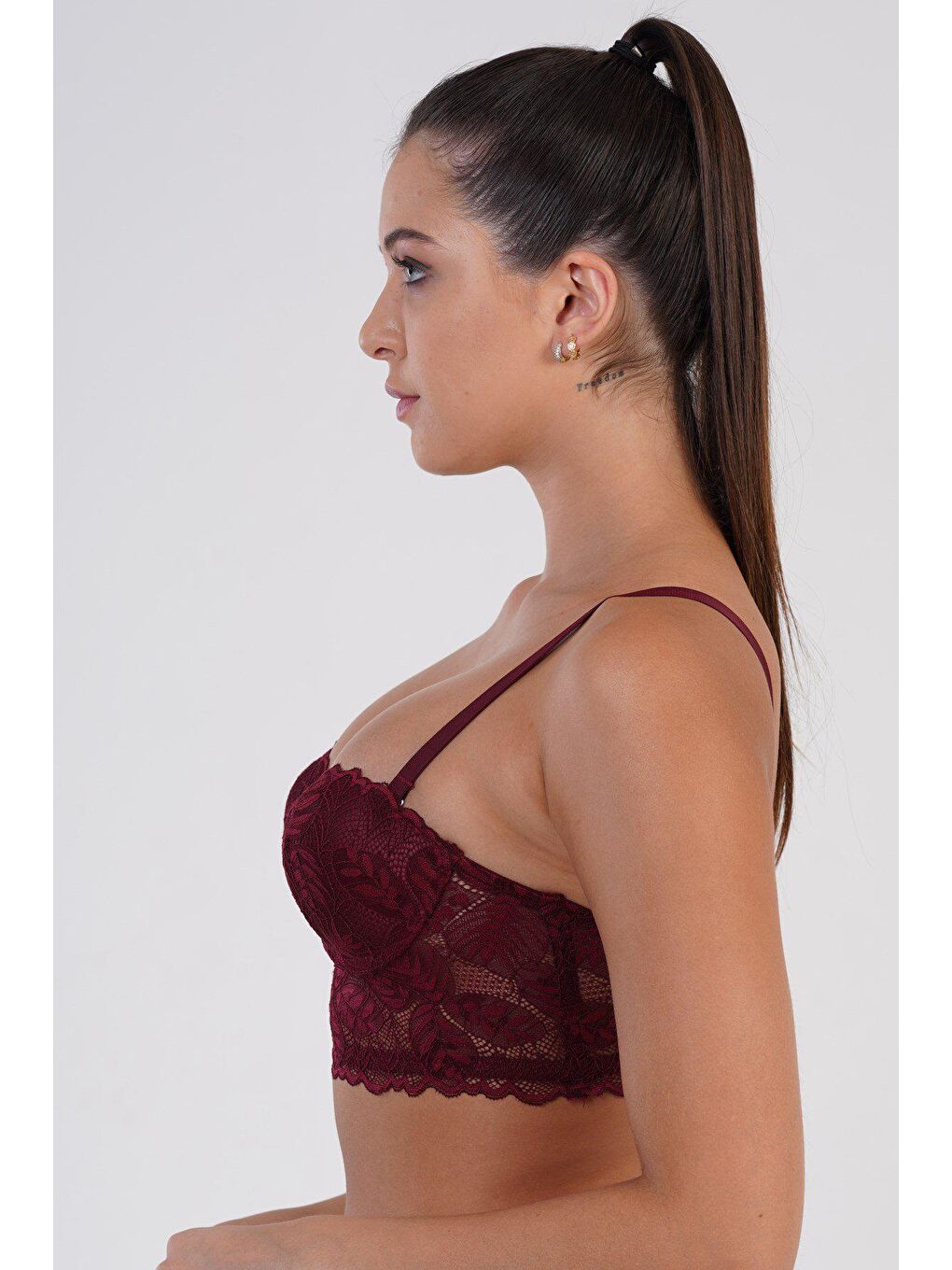 Destekli Straplez Bralet Sütyen C13022 Bordo-1