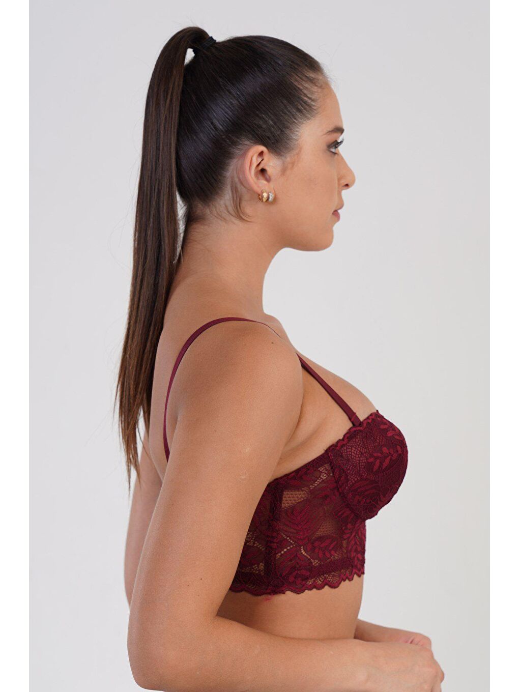 Destekli Straplez Bralet Sütyen C13022 Bordo-2