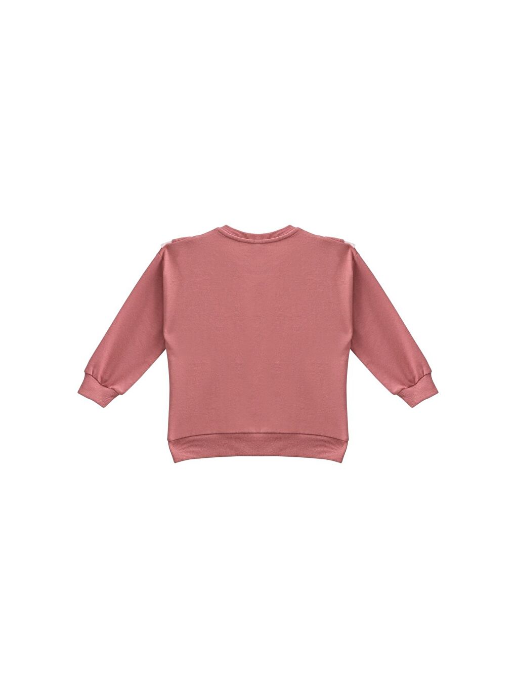 MİNİNİO Pembe Kız Çocuk Fırfır Detaylı Sweatshirt - Gül Kurusu - 1