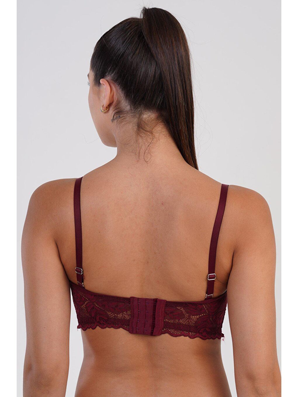 Destekli Straplez Bralet Sütyen C13022 Bordo-3