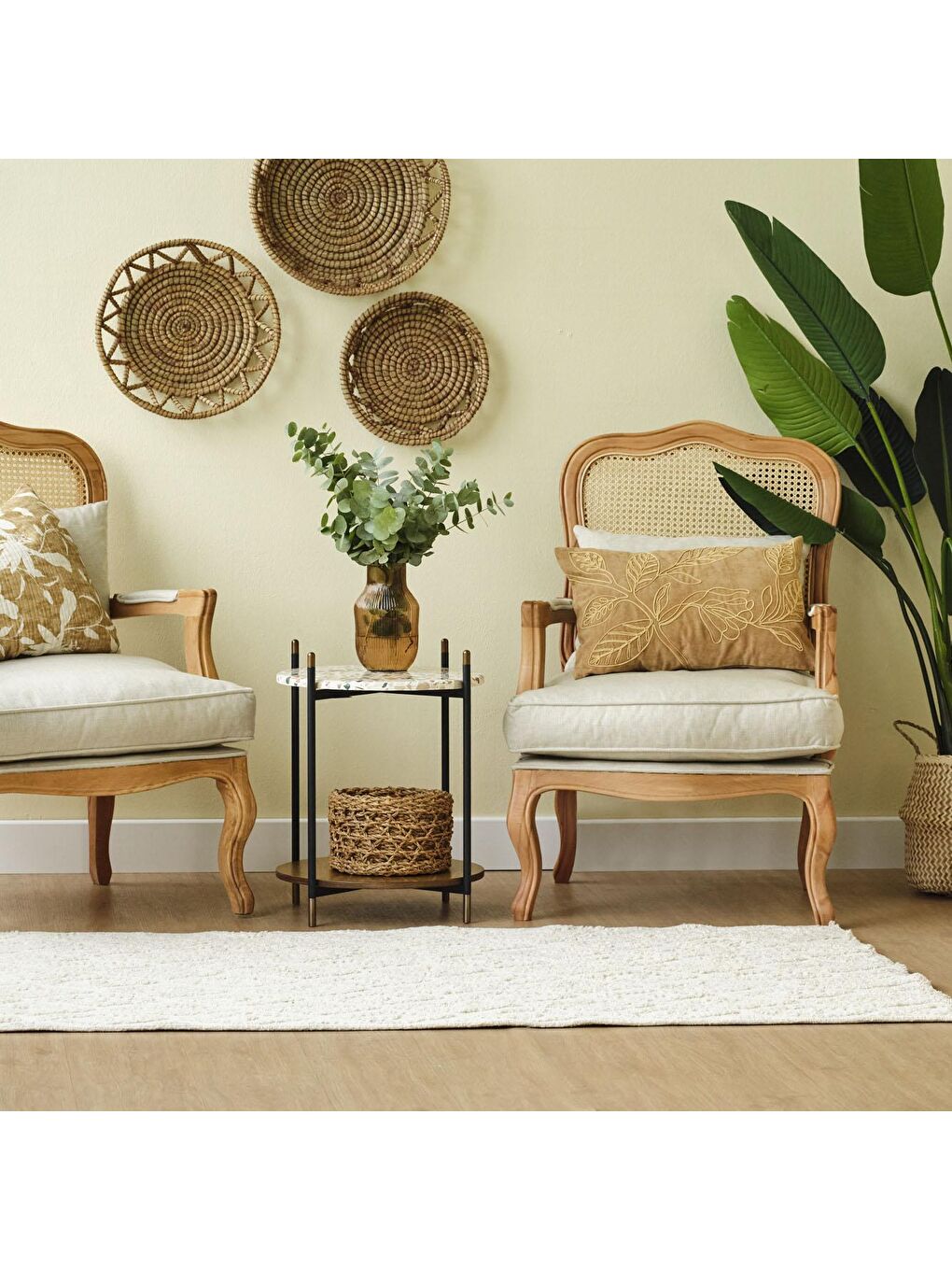 Bloom Nakışlı Kırlent Kılıfı Sarı-3