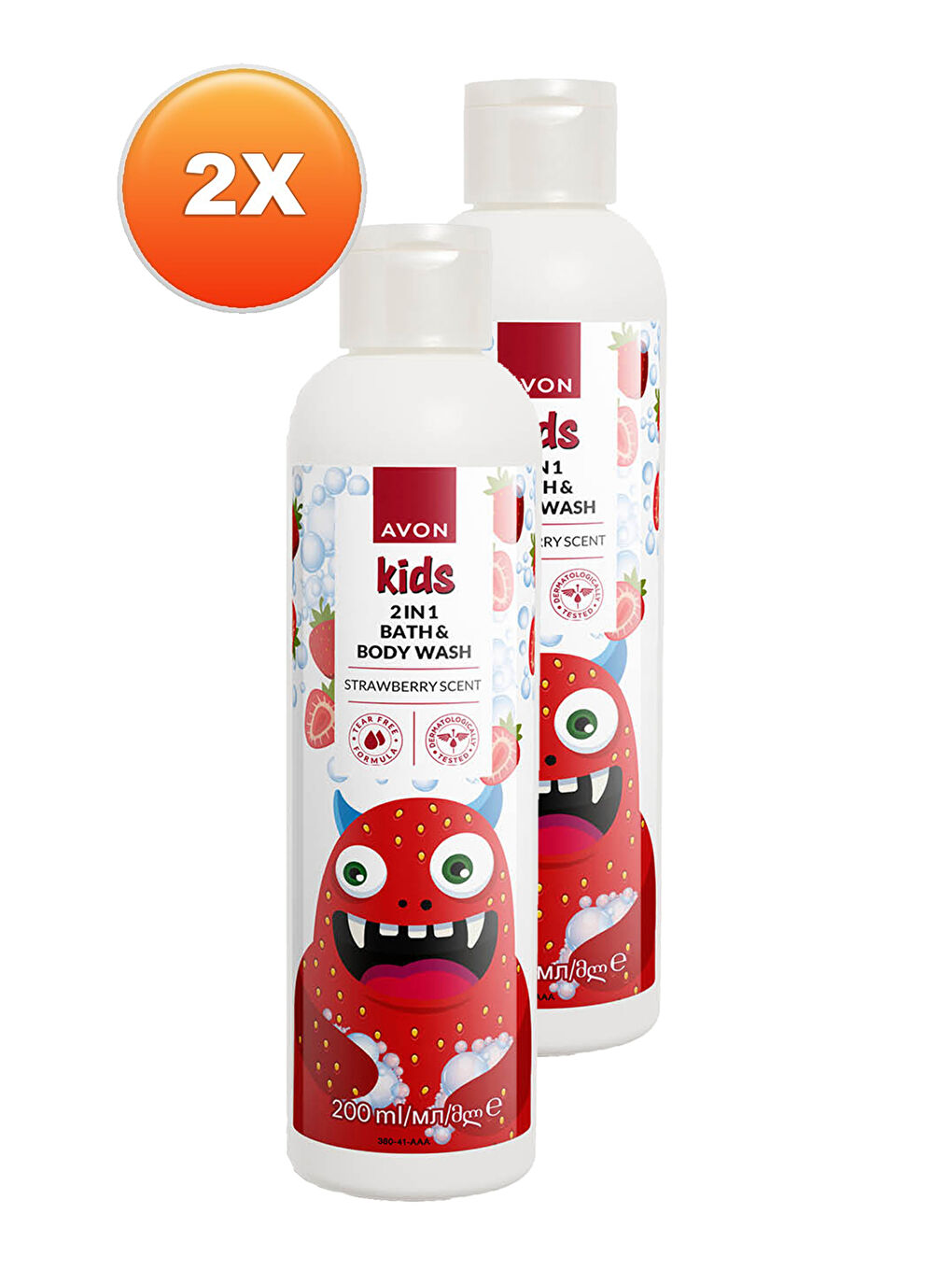 AVON Renksiz Kids 2 si 1 Arada Çocuklar İçin Çilek Kokulu Banyo ve Vücut Yıkama 200 Ml. İkili Set - 1