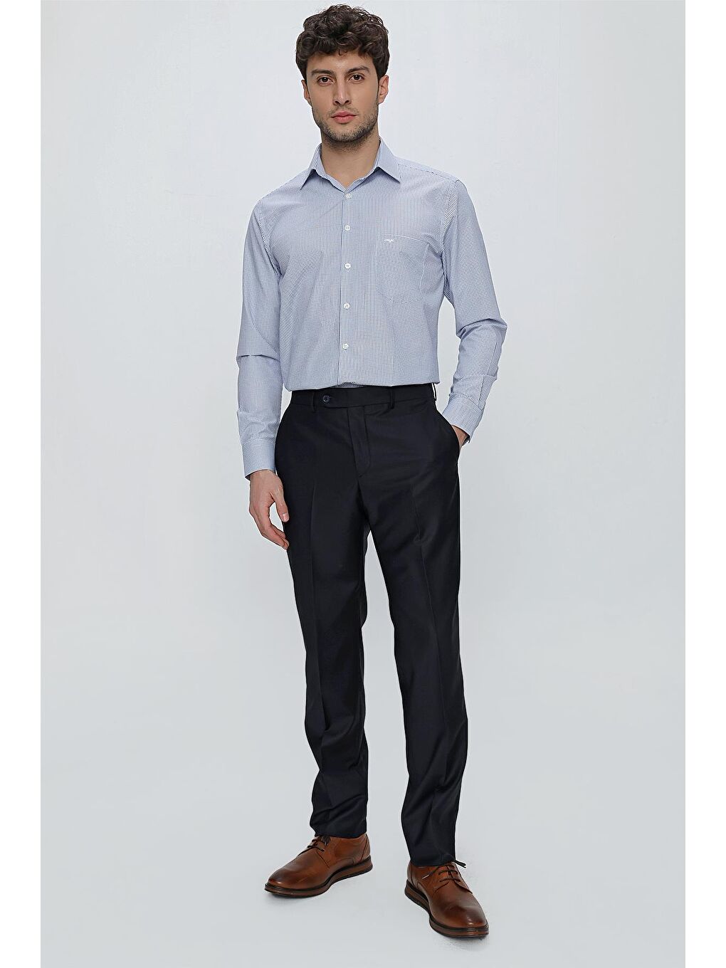 Lacivert Esnek Yandan Cepli Slim Fit Classic Pantolon 1003240013-1