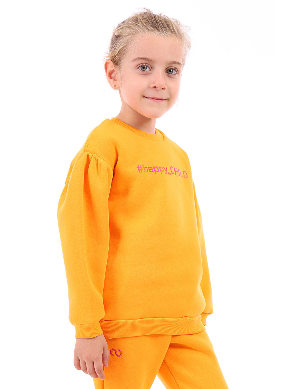 Toontoykids Turuncu Kız Çocuk Baskılı Sweatshirt