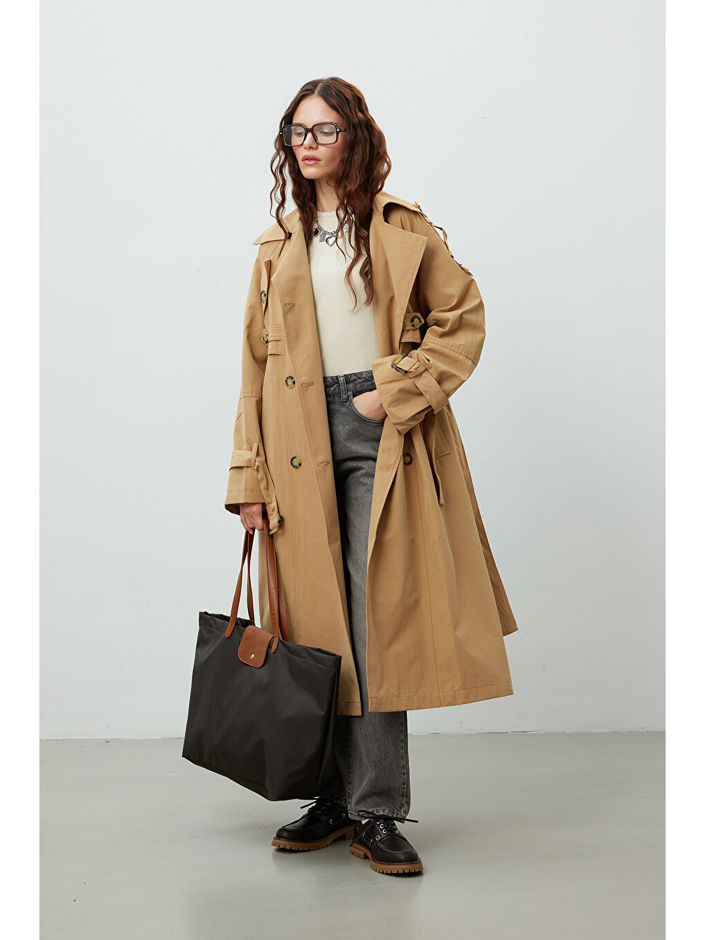 Kahverengi Mari Large Shopper Çanta Acı Kahve-3