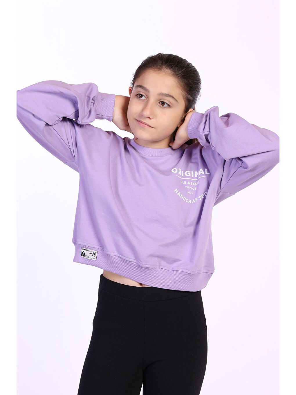 Toontoykids Lila Kız Çocuk Orıgınal Baskılı Sweatshirt