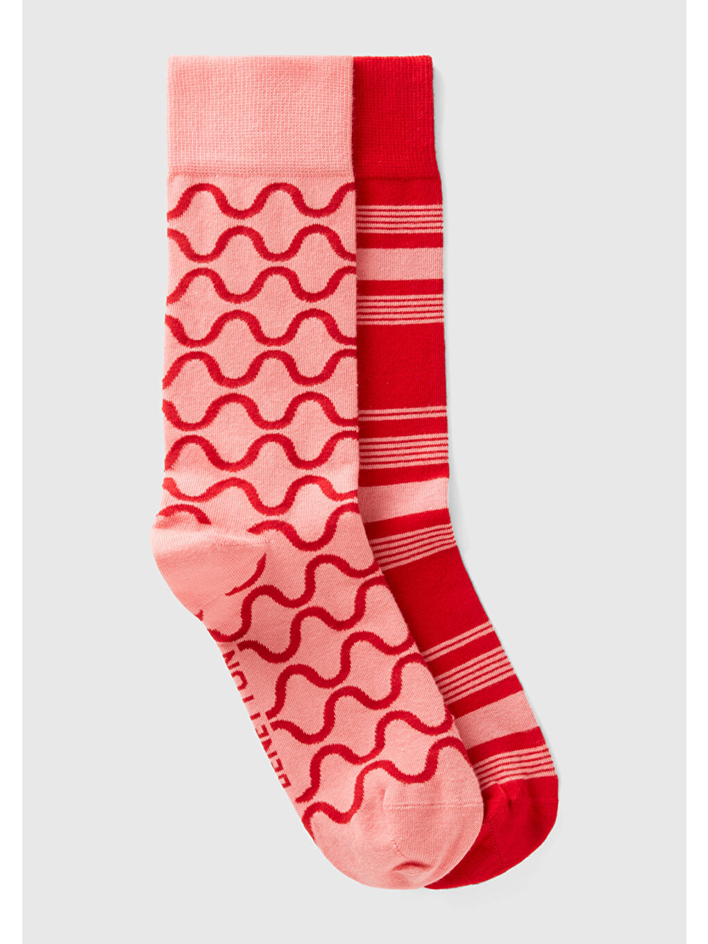 Unisex Kırmızı Mix 2'li Soket Çorap