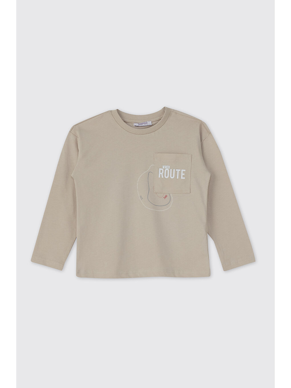 Bej Erkek Bebek Baskılı Kısa Kollu Taş Tişört