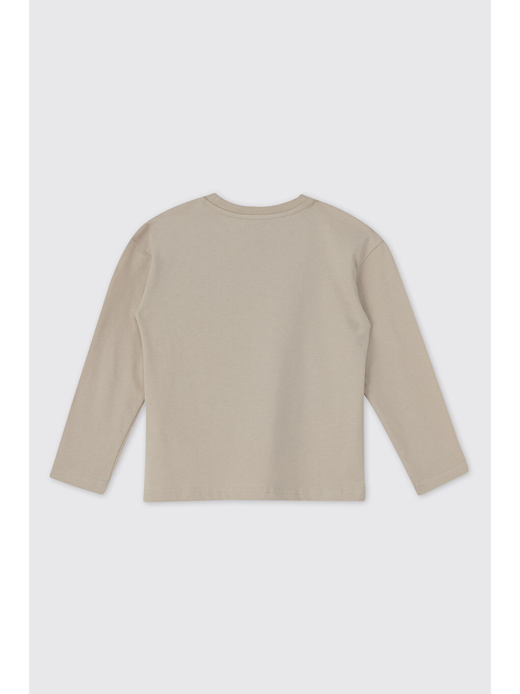 Bej Erkek Bebek Baskılı Kısa Kollu Taş Tişört-1