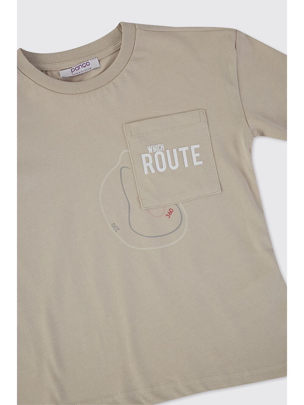 Bej Erkek Bebek Baskılı Kısa Kollu Taş Tişört-2