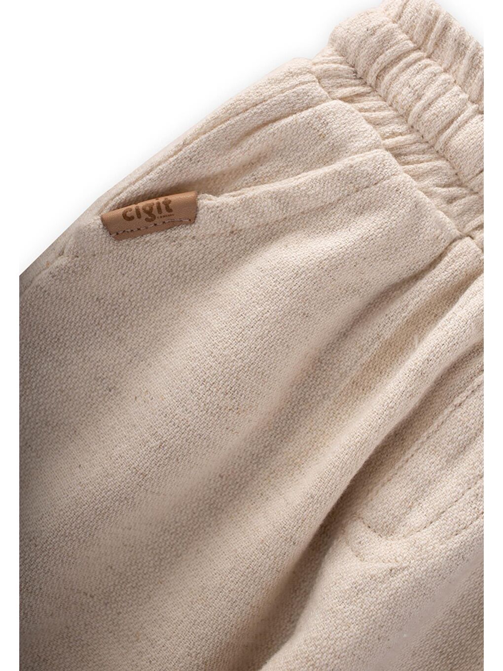 Ekru Erkek Çocuk Keten Pantolon-2