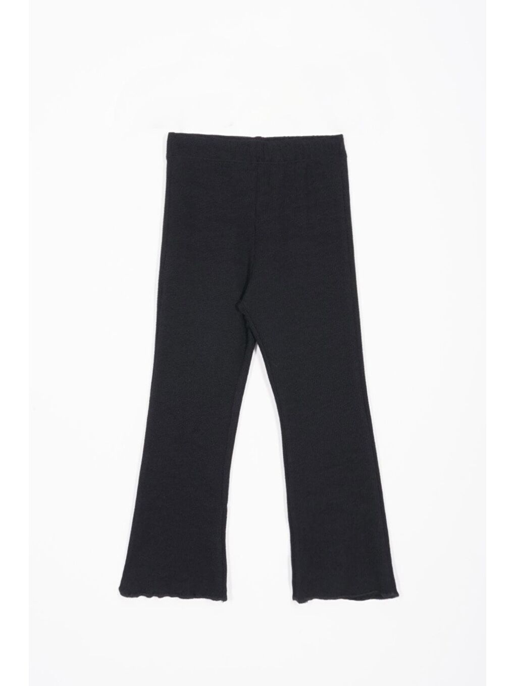 Bisiklet Yaka Uzun Kol Fırfır Detaylı Siyah Renk Kız Çocuk İkili Takım-4