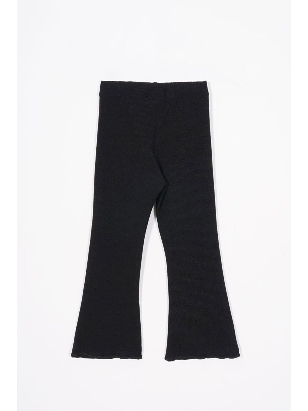 Bisiklet Yaka Uzun Kol Fırfır Detaylı Siyah Renk Kız Çocuk İkili Takım-5