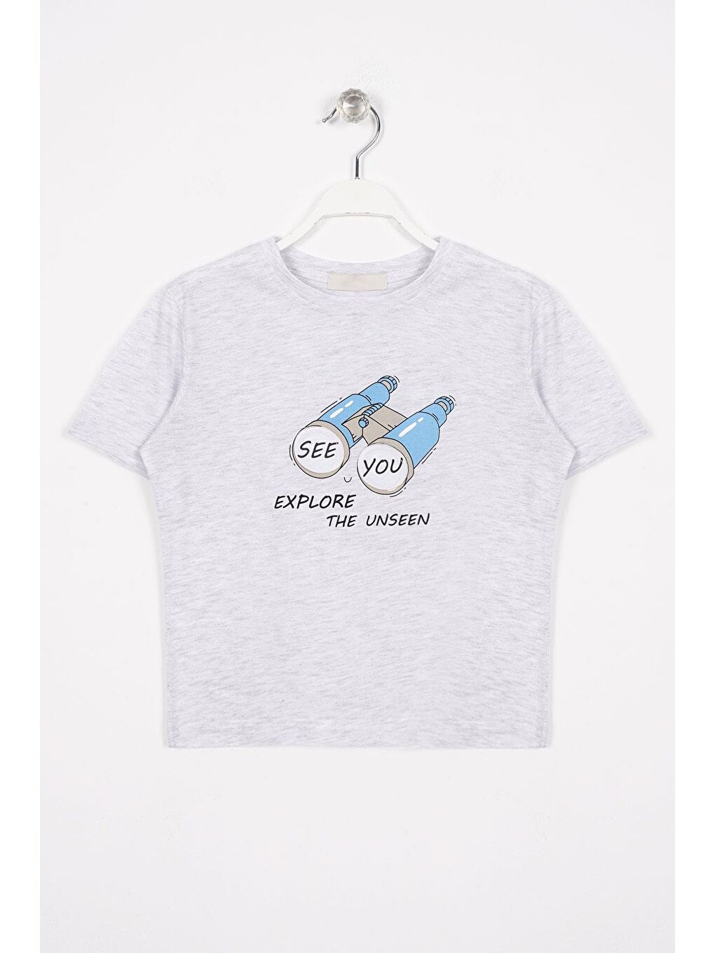 Beyaz See You Baskılı Taş Renk Erkek Çocuk Tshirt