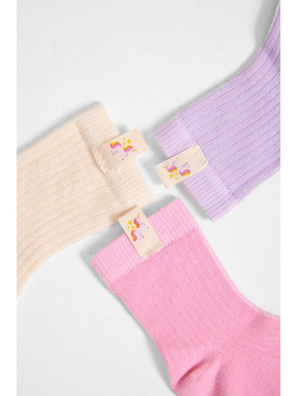 Pembe 3 lü Paket Fairytale Bebek Soket Çorap-1