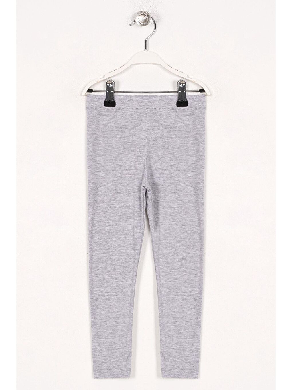 Baskısız Dar Paça Gri Renk Kız Çocuk Tayt