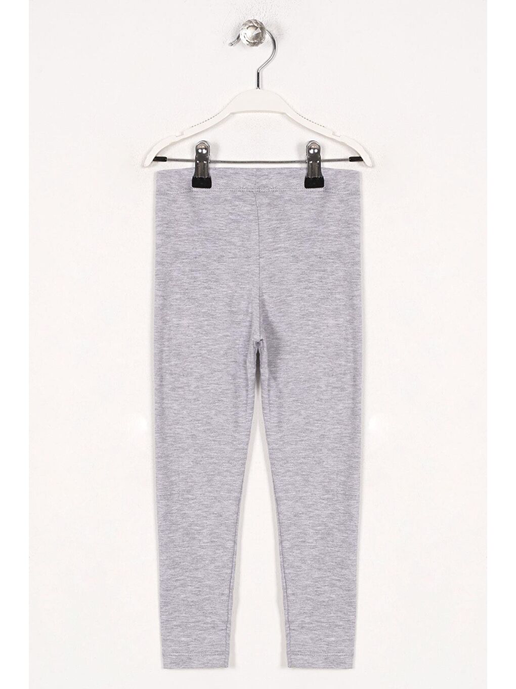 Baskısız Dar Paça Gri Renk Kız Çocuk Tayt-1