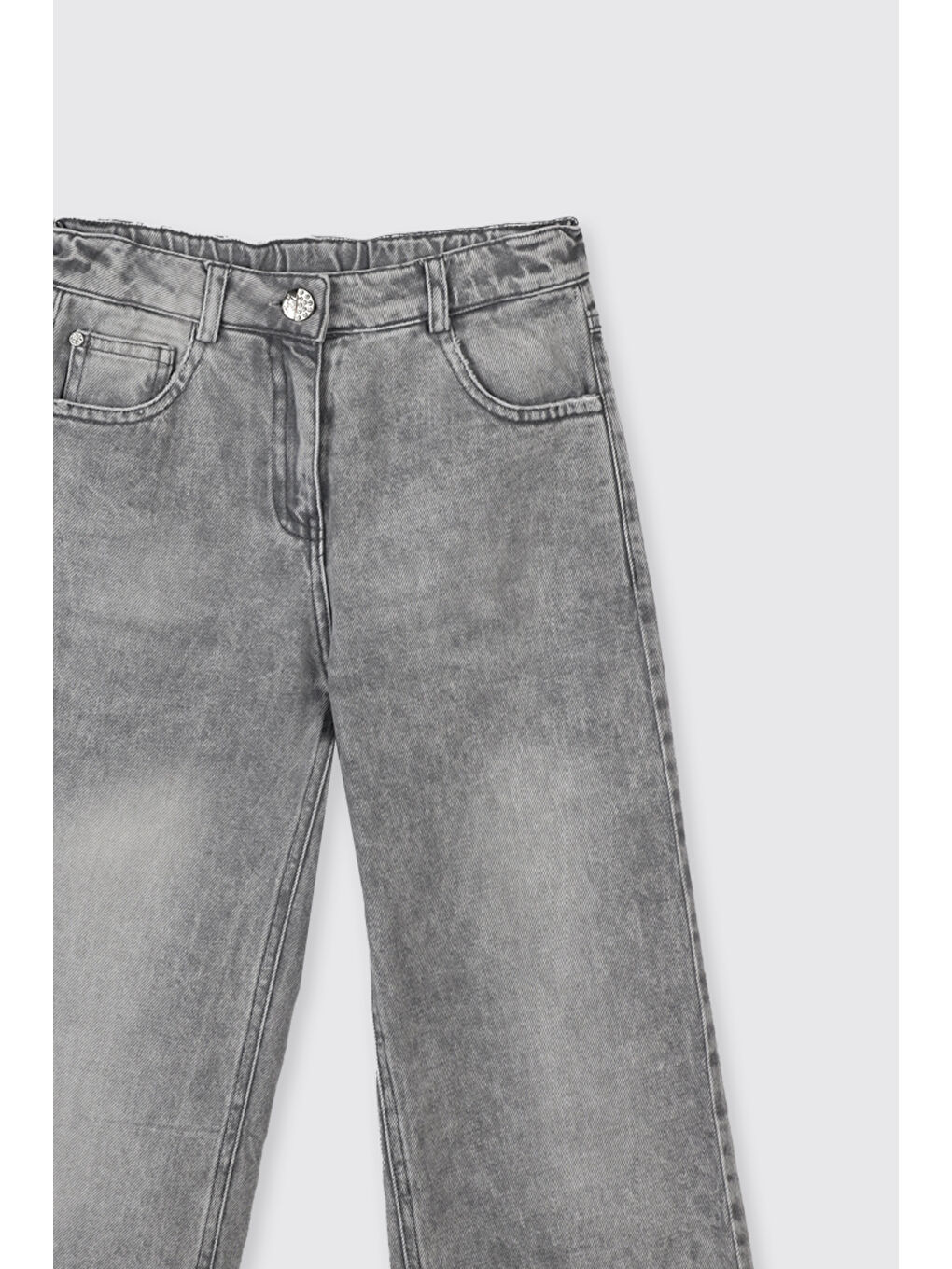 Kız Çocuk Gri Jean Pantolon-5