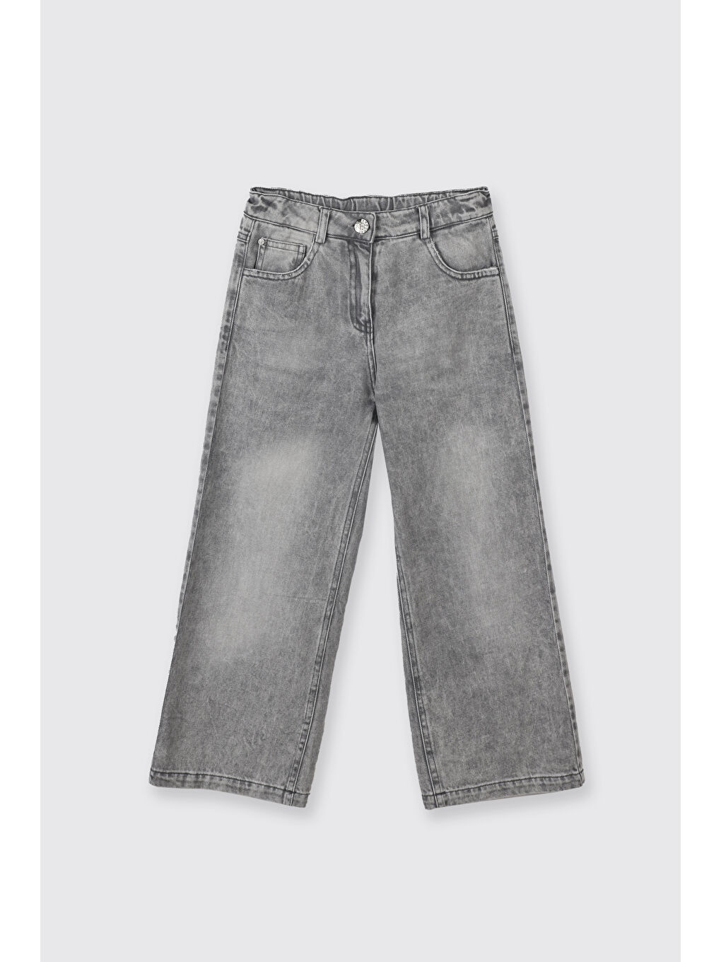 Kız Çocuk Gri Jean Pantolon-6