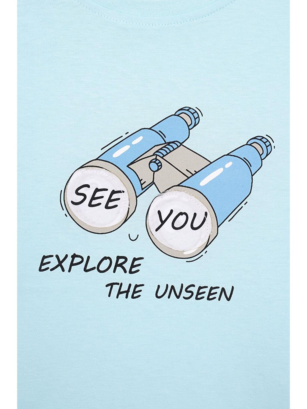 See You Baskılı Buz Mavisi Renk Erkek Çocuk Tshirt-1