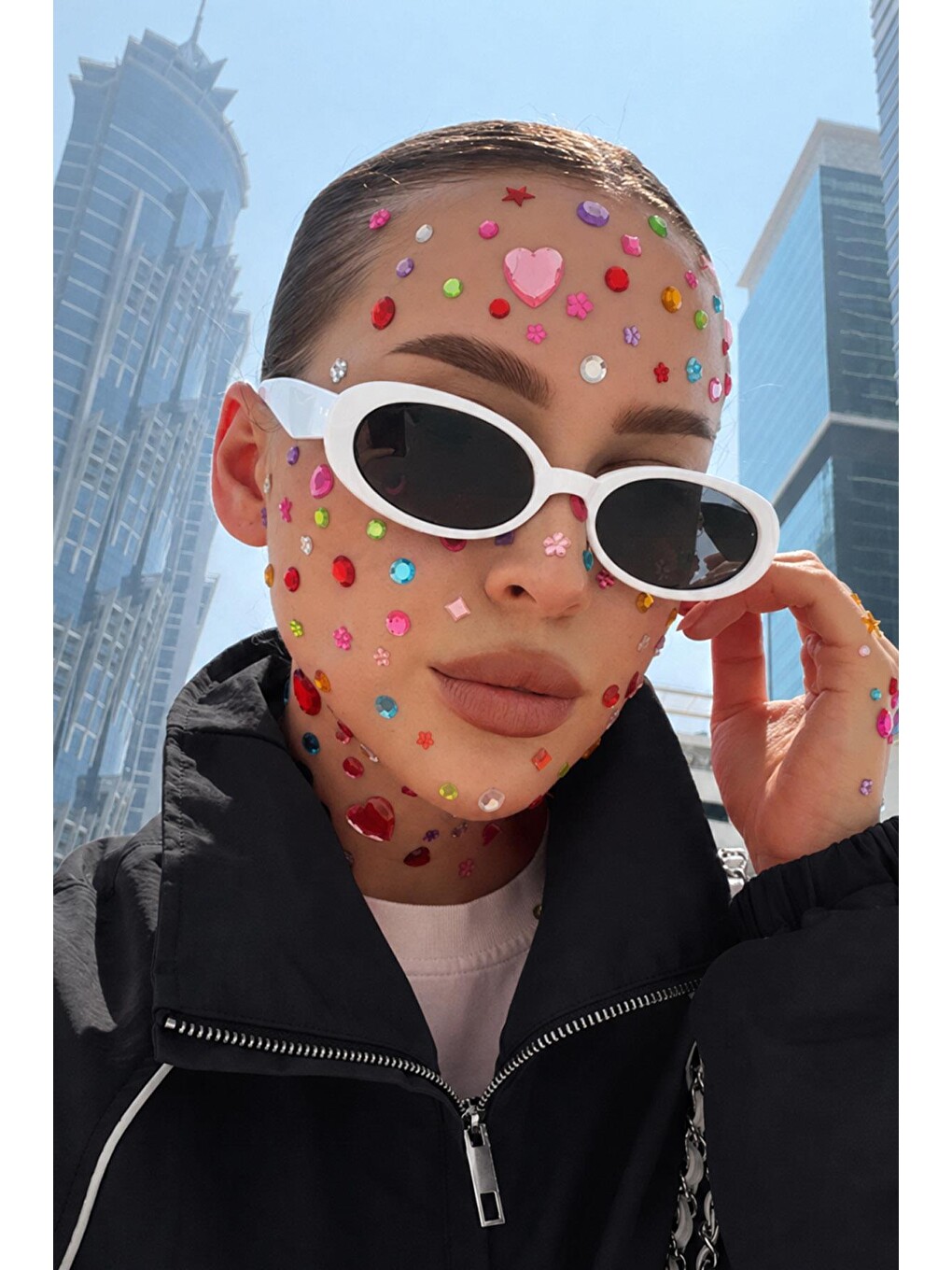 Bedazzle Renkli Kalp Ve Geometirk Desenli Sticker-3