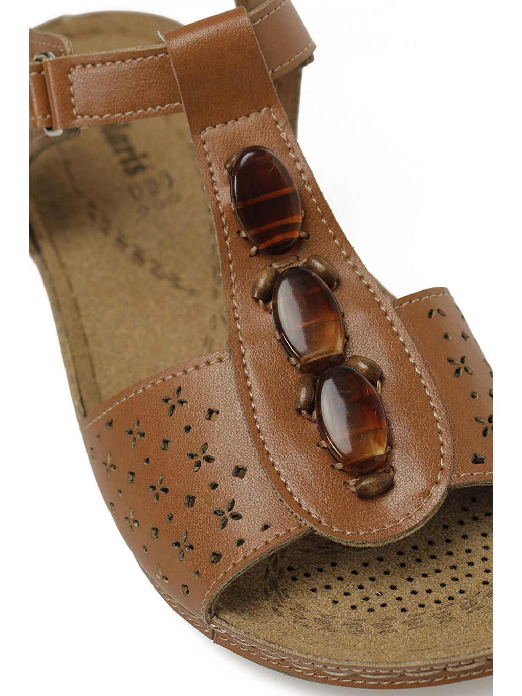 Kahverengi 167231.Z6FX Taba Kadın Düz Sandalet-6