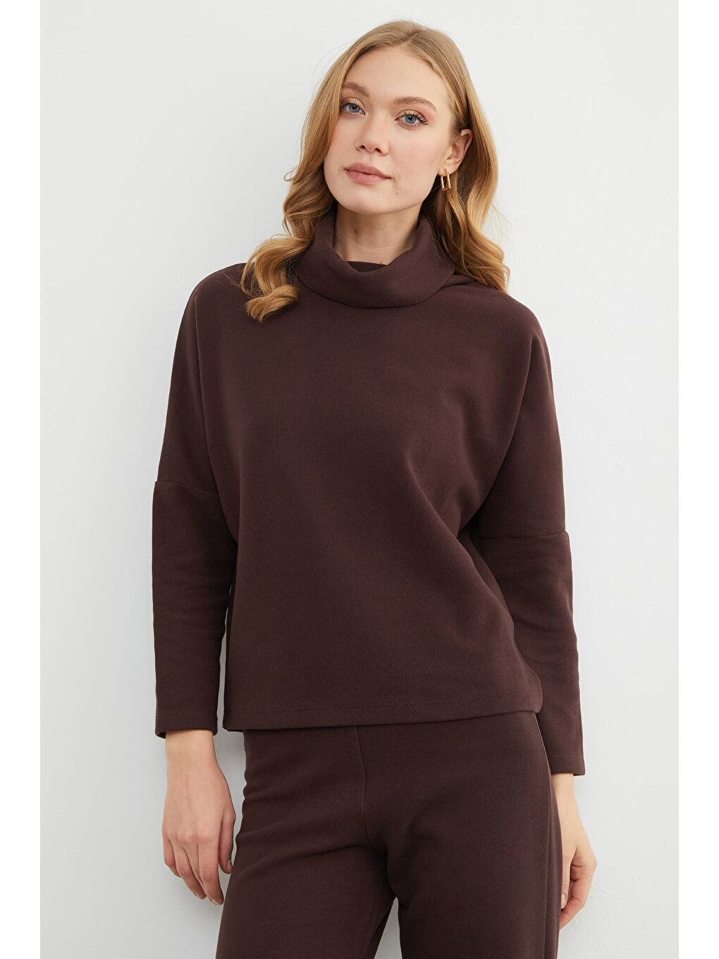 Kahverengi Basic Balıkçı Yaka Beli Lastikli 2 Li Takım-3