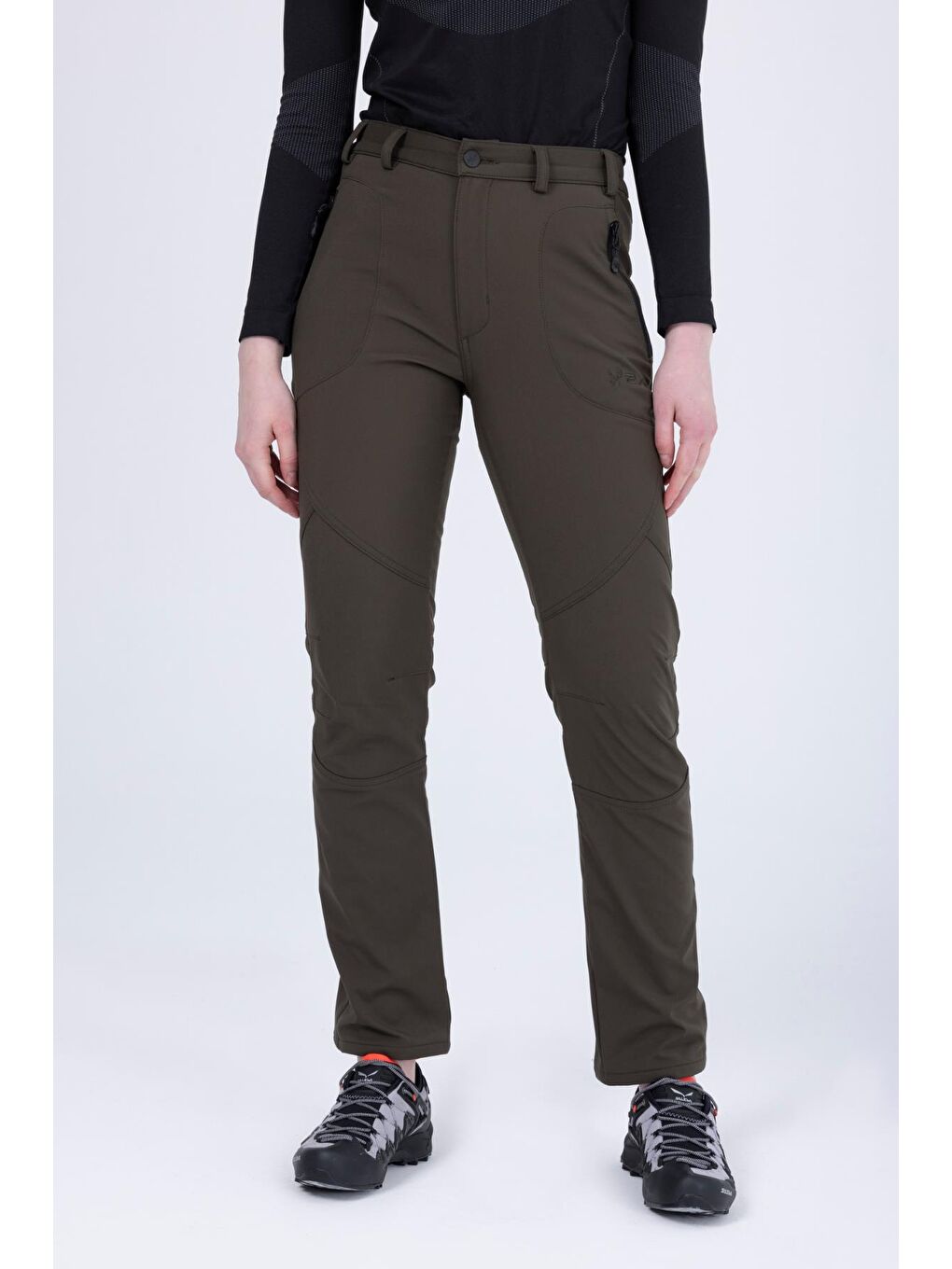 Bosie İnce Softshell Kadın Pantolon Haki-1