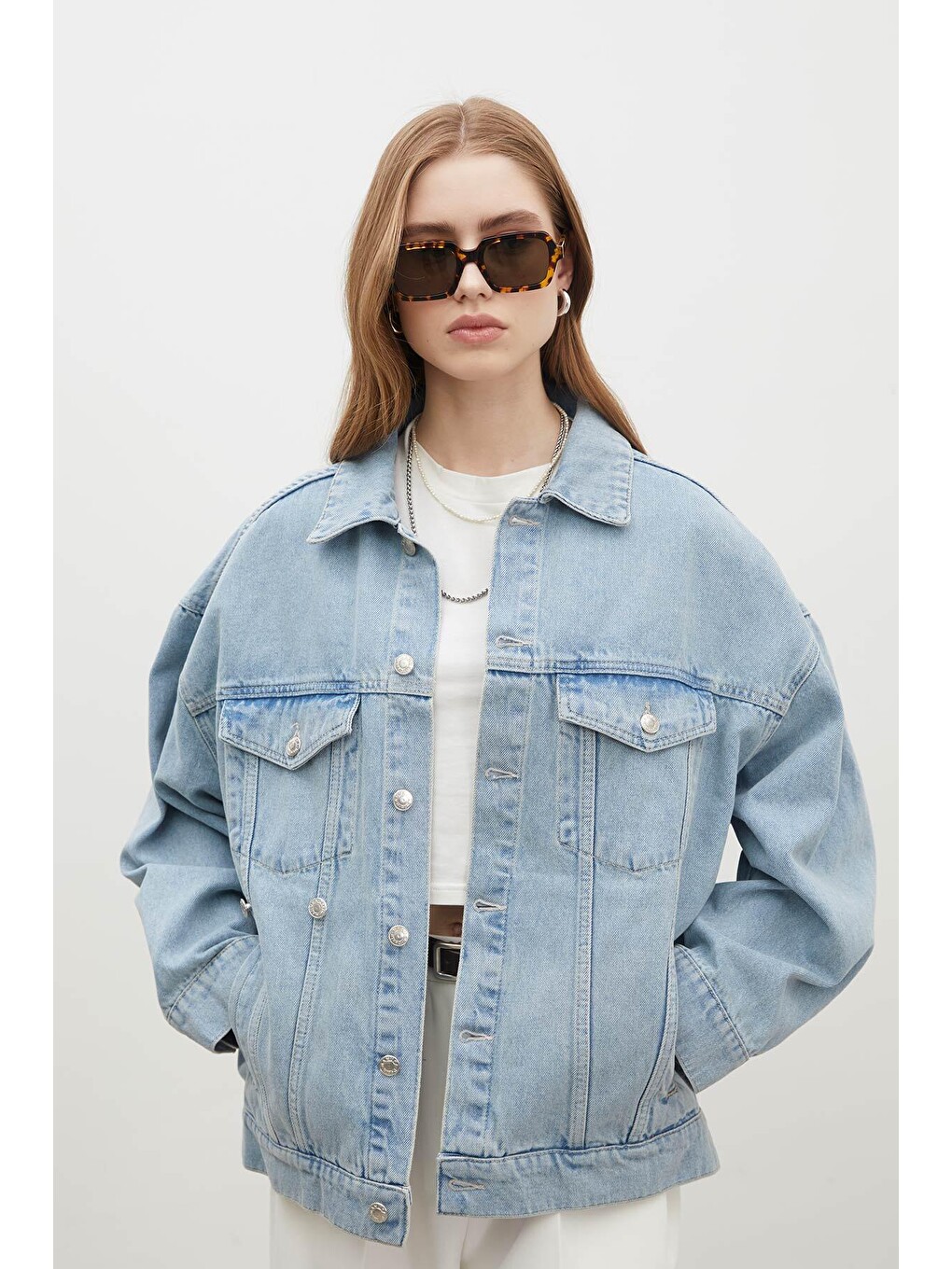 1975 Denim Ceket Buz Mavi