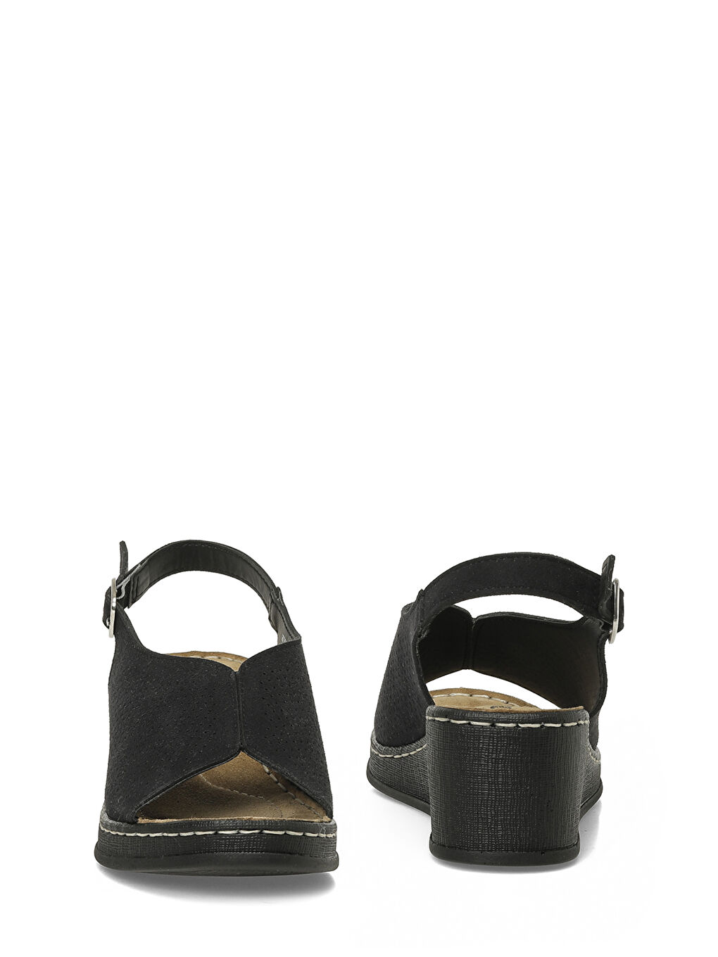 167214.Z6FX Siyah Kadın Düz Sandalet-4