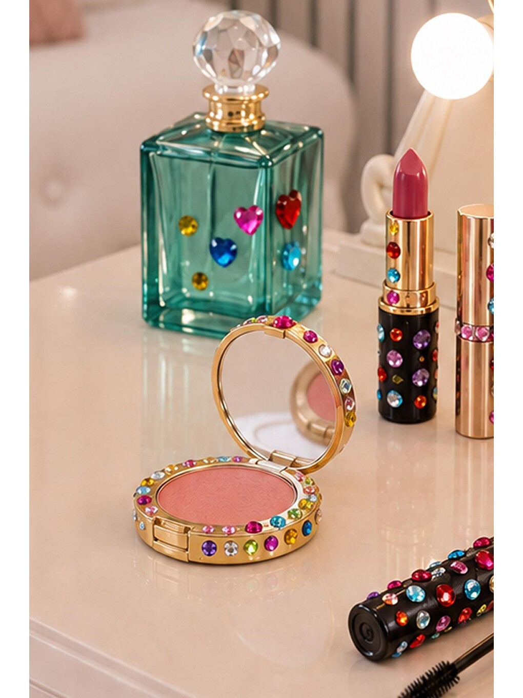 Bedazzle Renkli Kalp Ve Geometirk Desenli Sticker-3