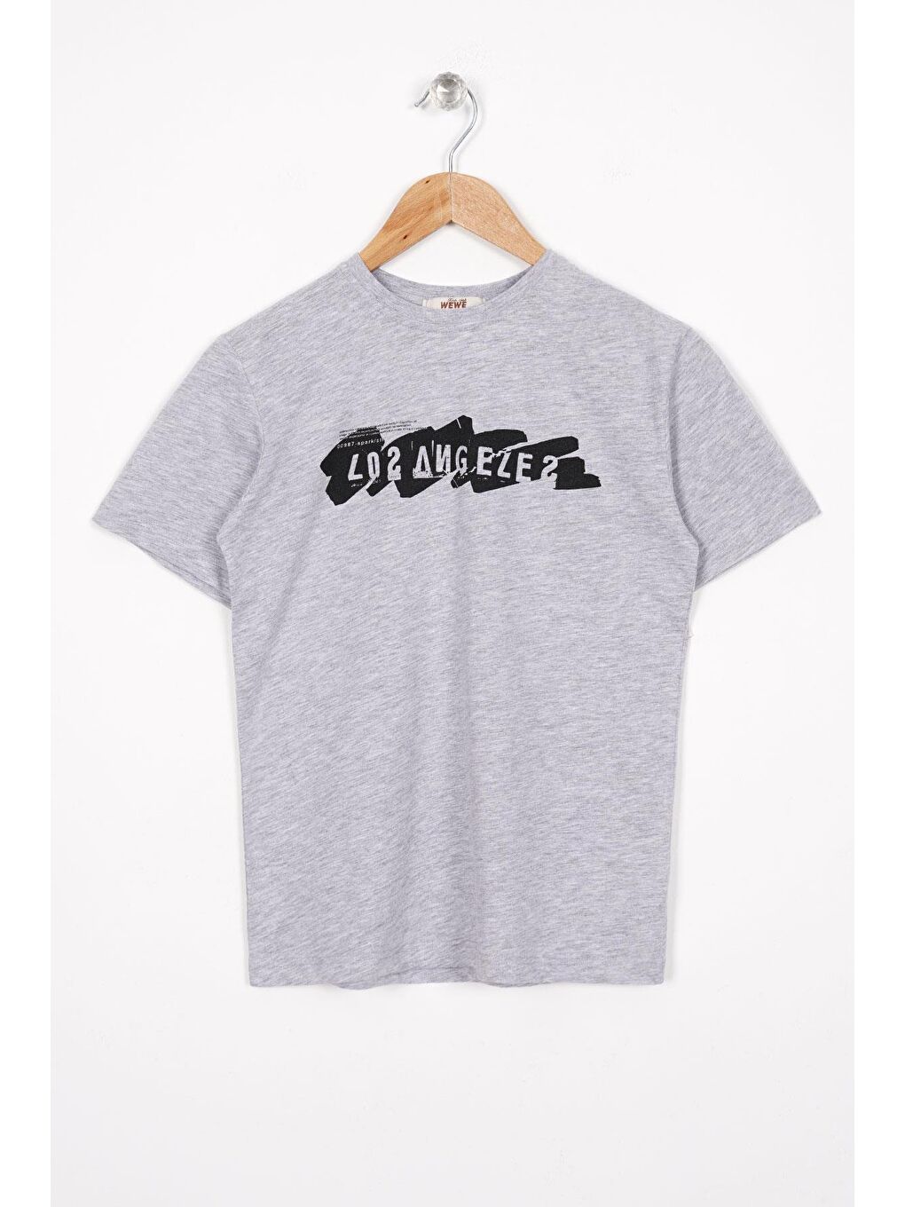 Los Angeles Baskılı Gri Melanj Renk Erkek Çocuk Tshirt
