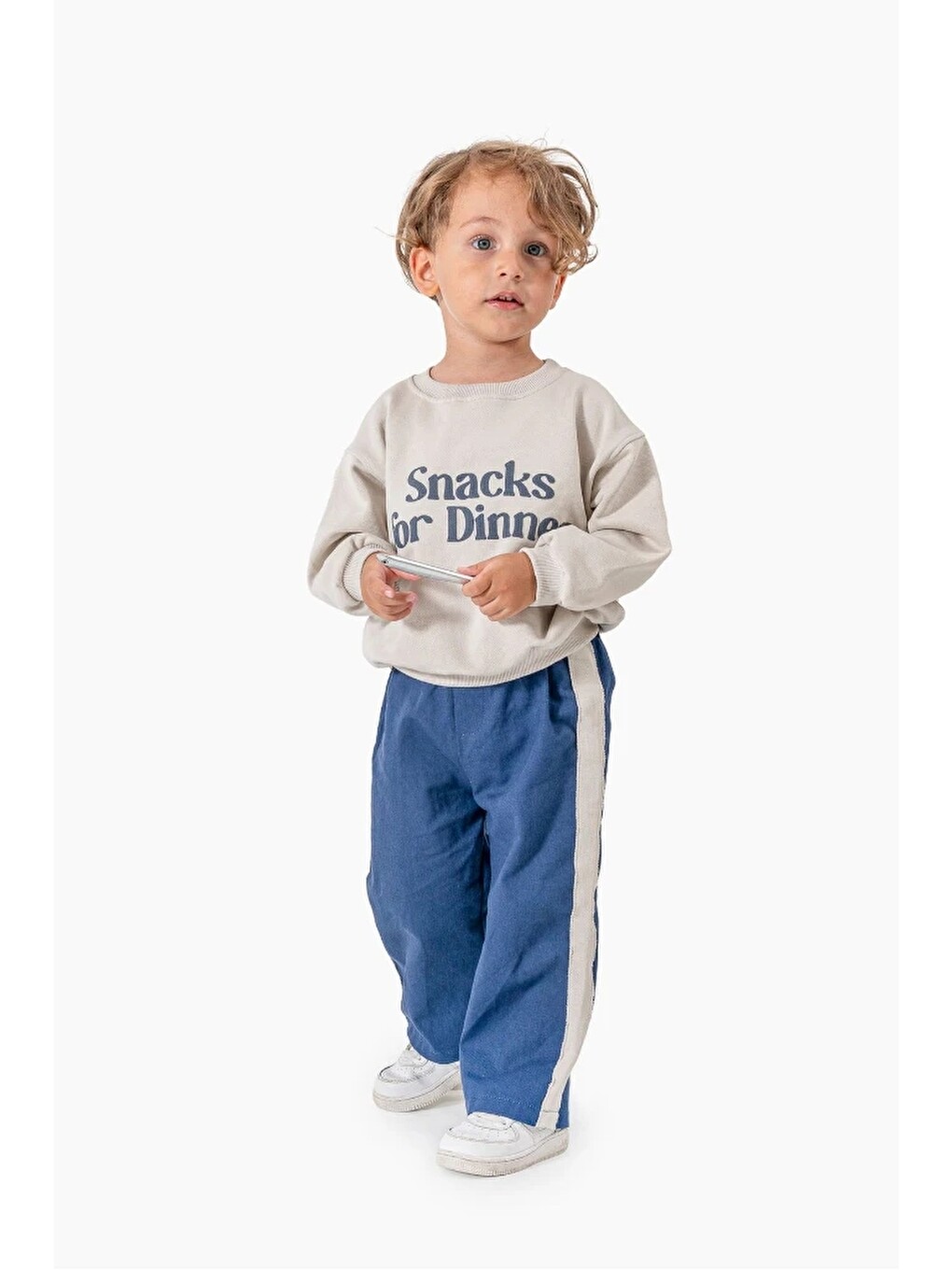 Lacivert Sweatshirt ve Pantolon İkili Çocuk Kombini 9078-1