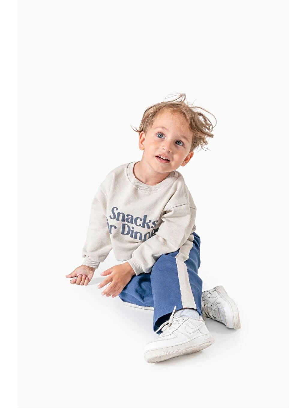 Lacivert Sweatshirt ve Pantolon İkili Çocuk Kombini 9078-2