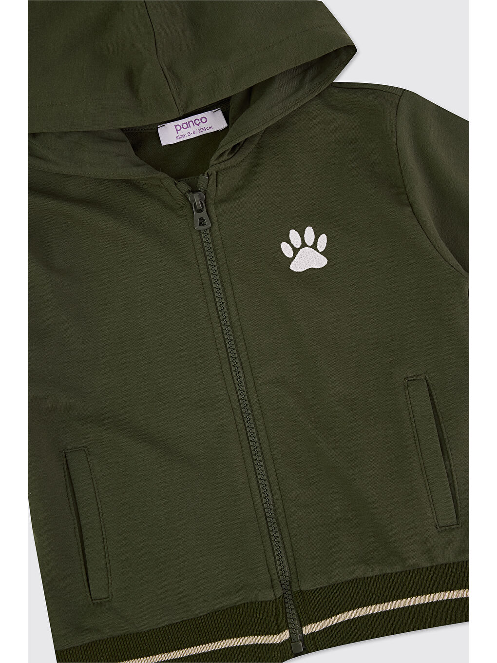 Erkek Bebek Fermuarlı Haki Sweatshirt-2