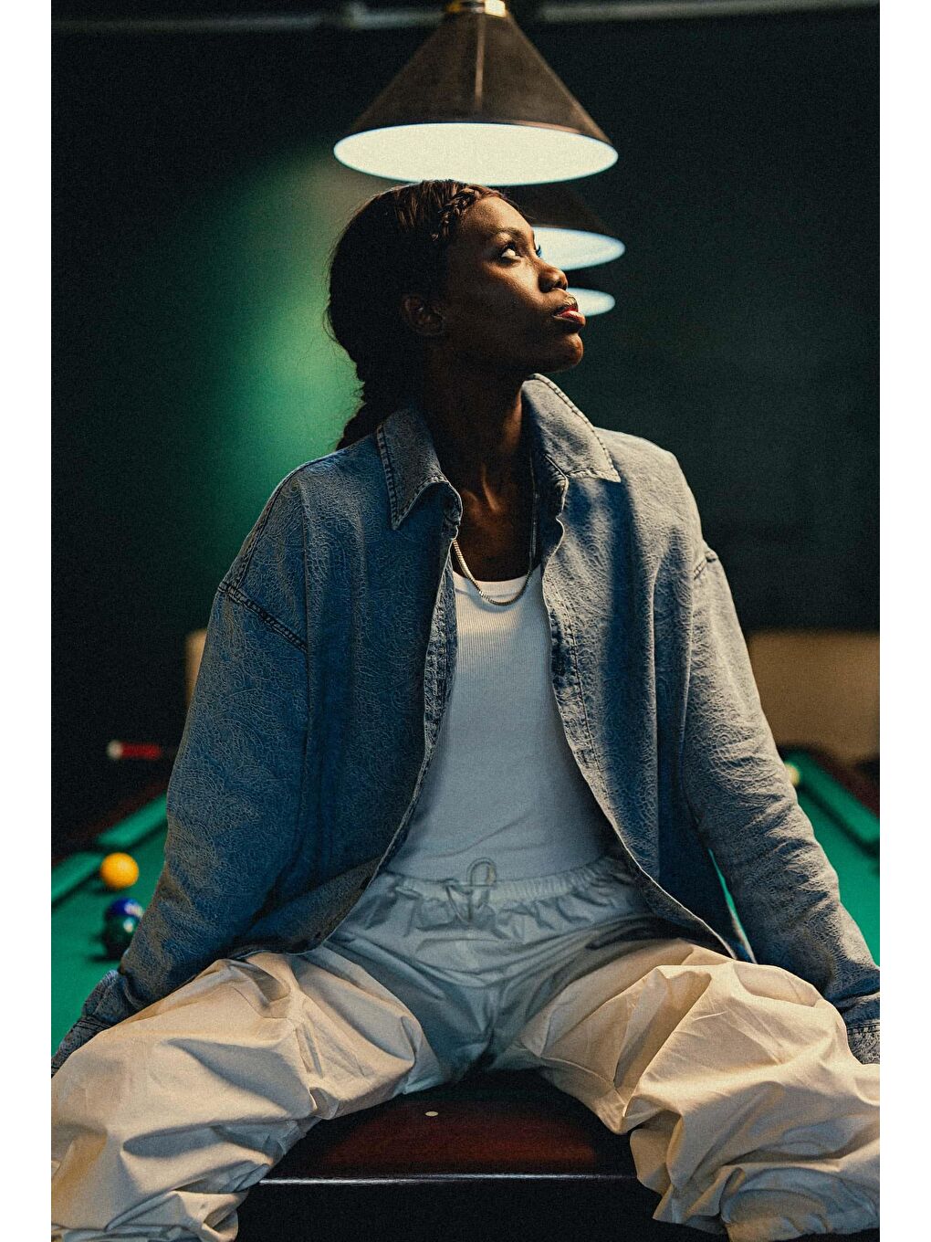 Kadın Denim Görünümlü Desenli Regular Fit Gömlek Mavi