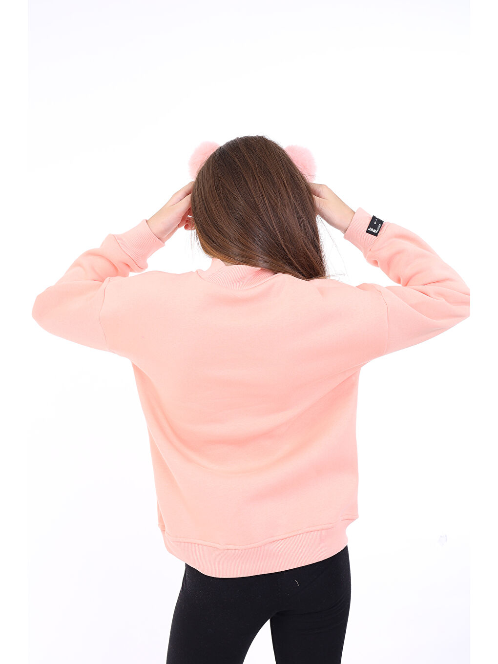 Pembe Kız Çocuk Baskılı Sweatshirt-1