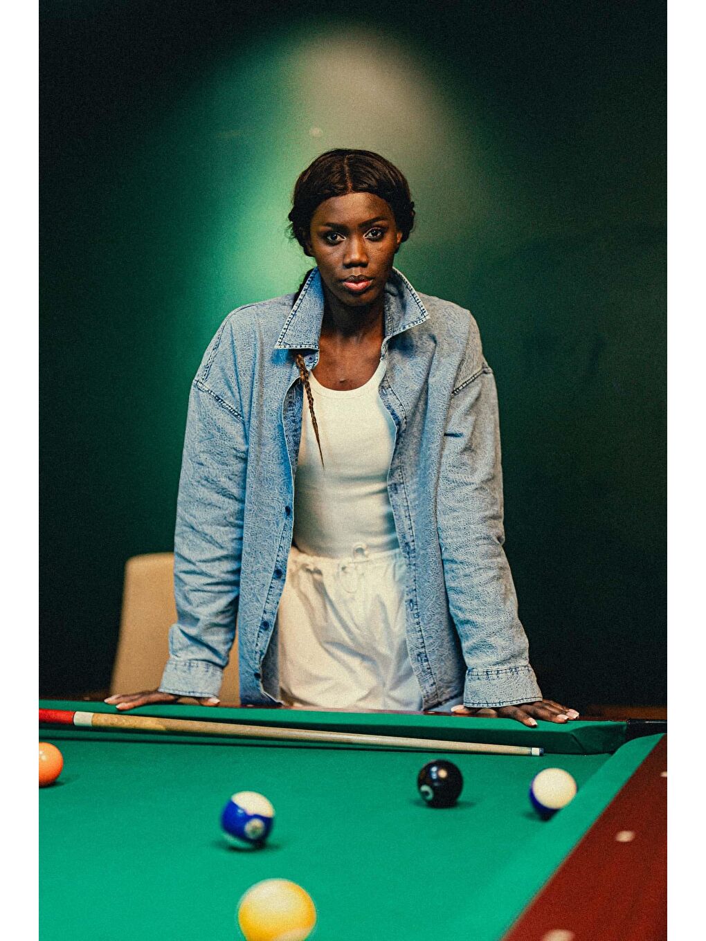 Kadın Denim Görünümlü Desenli Regular Fit Gömlek Mavi-5