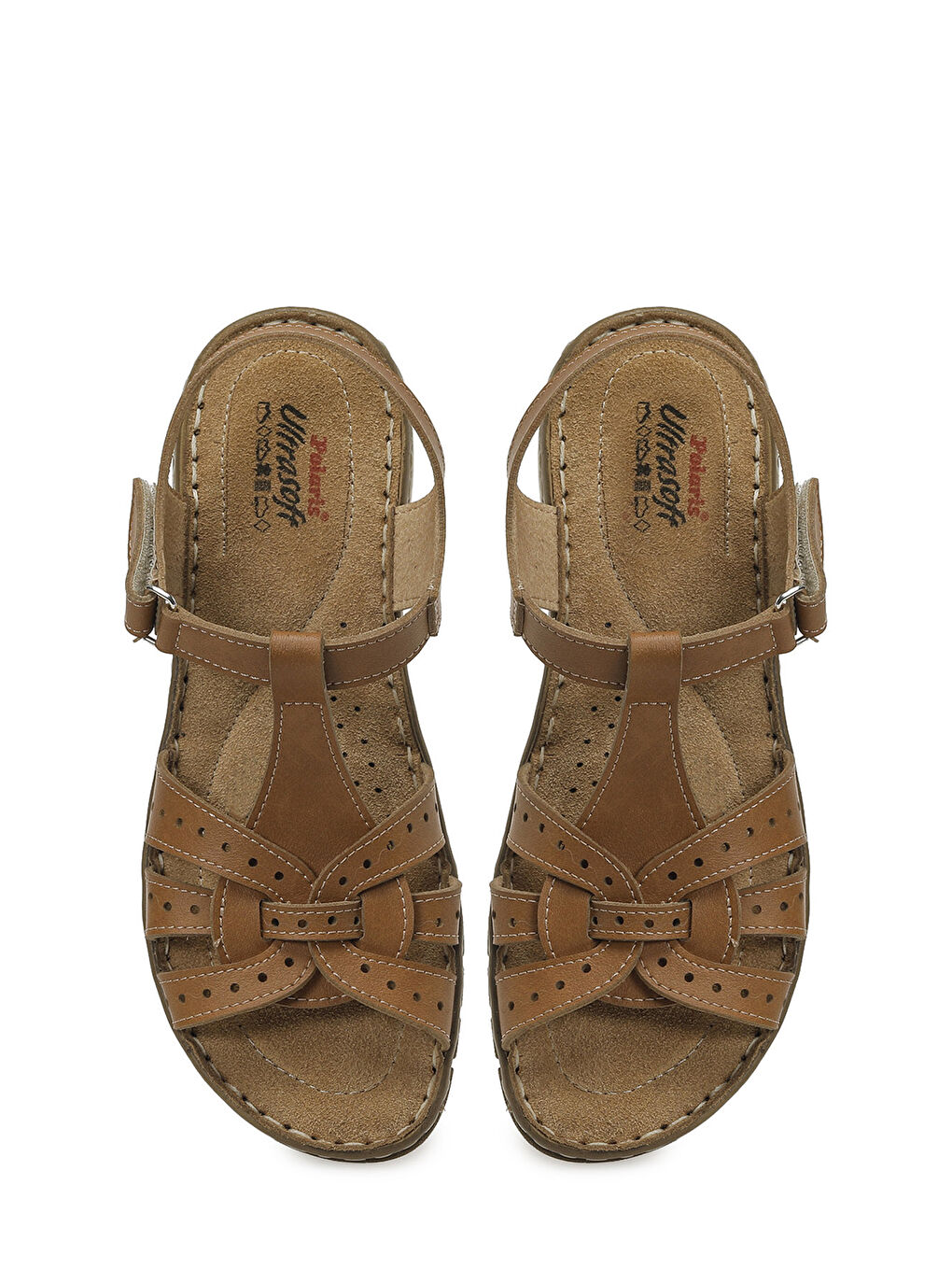 Kahverengi 158589.Z6FX Taba Kadın Düz Sandalet-3