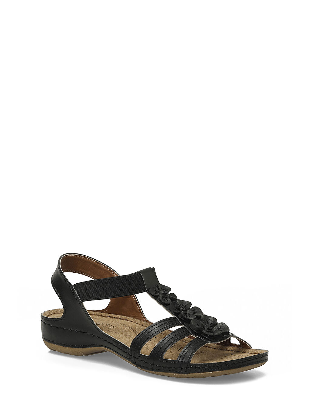 157362.Z6FX Siyah Kadın Düz Sandalet-1
