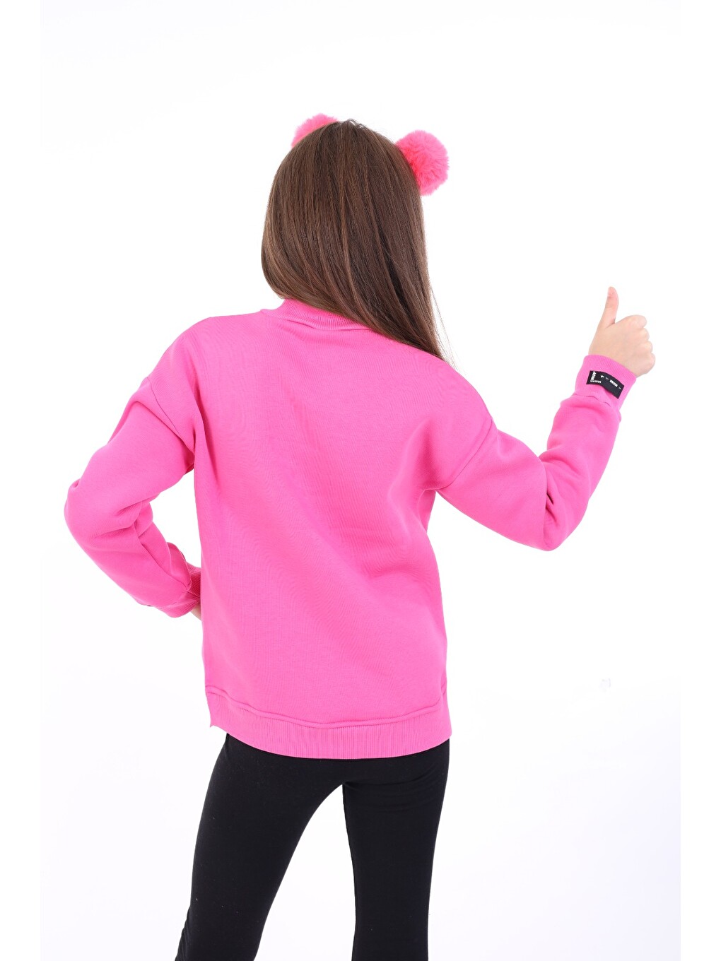 Fuşya Kız Çocuk Baskılı Sweatshirt-2