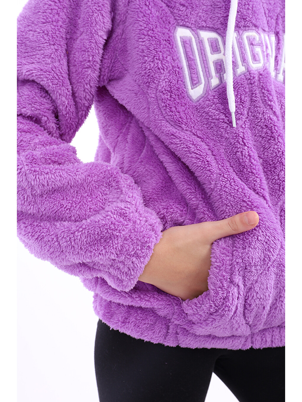 Lila Kız Çocuk Nakışlı Sweatshirt-1