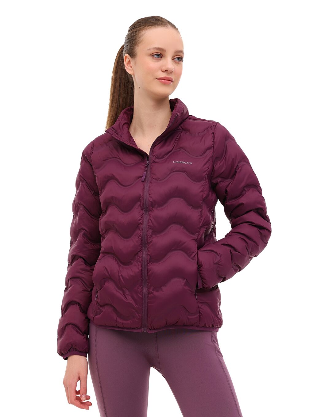 WL 1STAR 5PR Mor Kadın İnce Mont